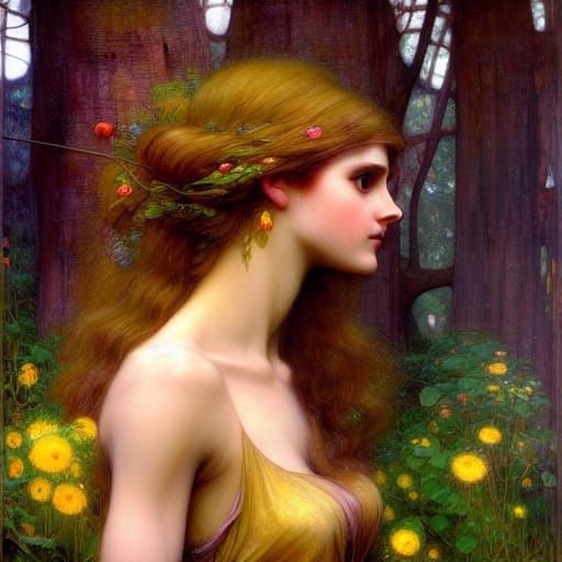 Ethereal Tree Woman: Digital Painting in 8K