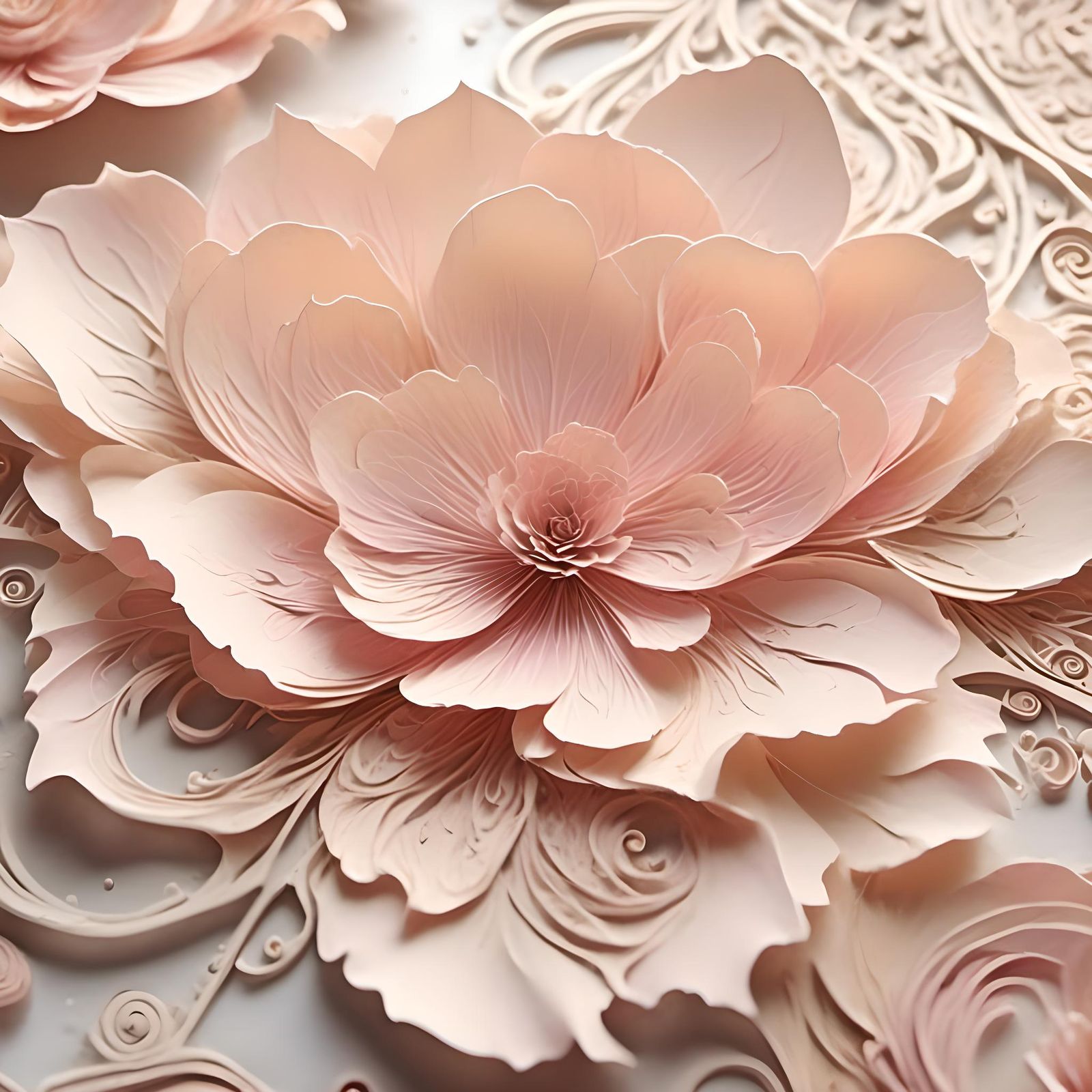 Swirling Pink Paper Petals in 3D