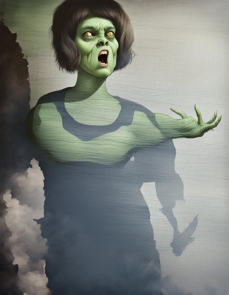 Ugly Green Ogress Generated by AI