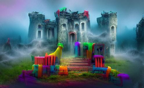 Colorful ghost castle