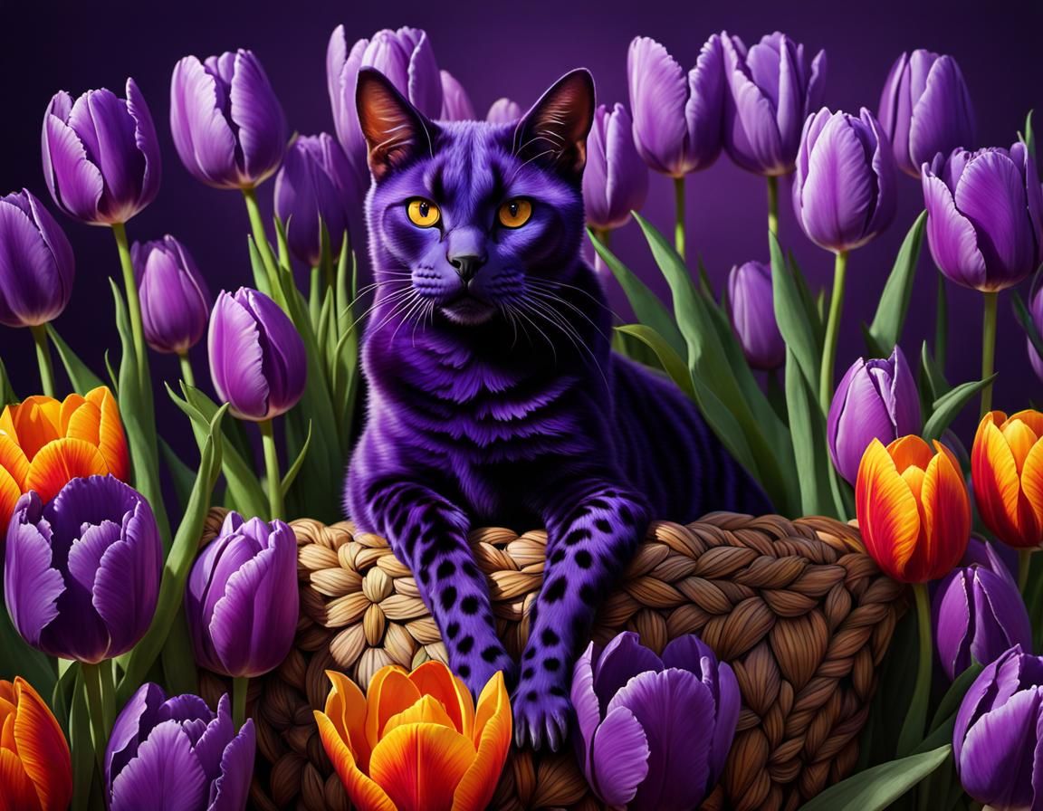 Detailed Portrait of Spotted Purple People Eater