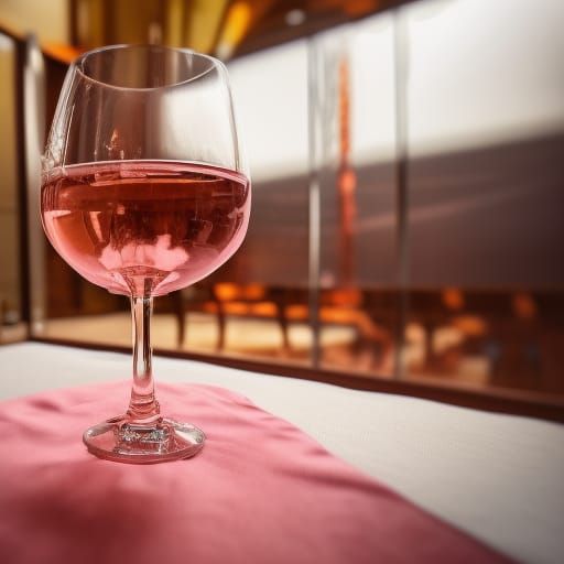 Hyperrealistic Rosé Wine Glass Display