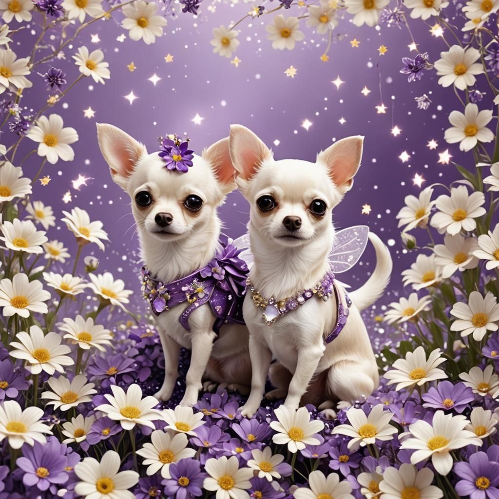 Enchanting Fairy Scene with Chihuahuas in 3D