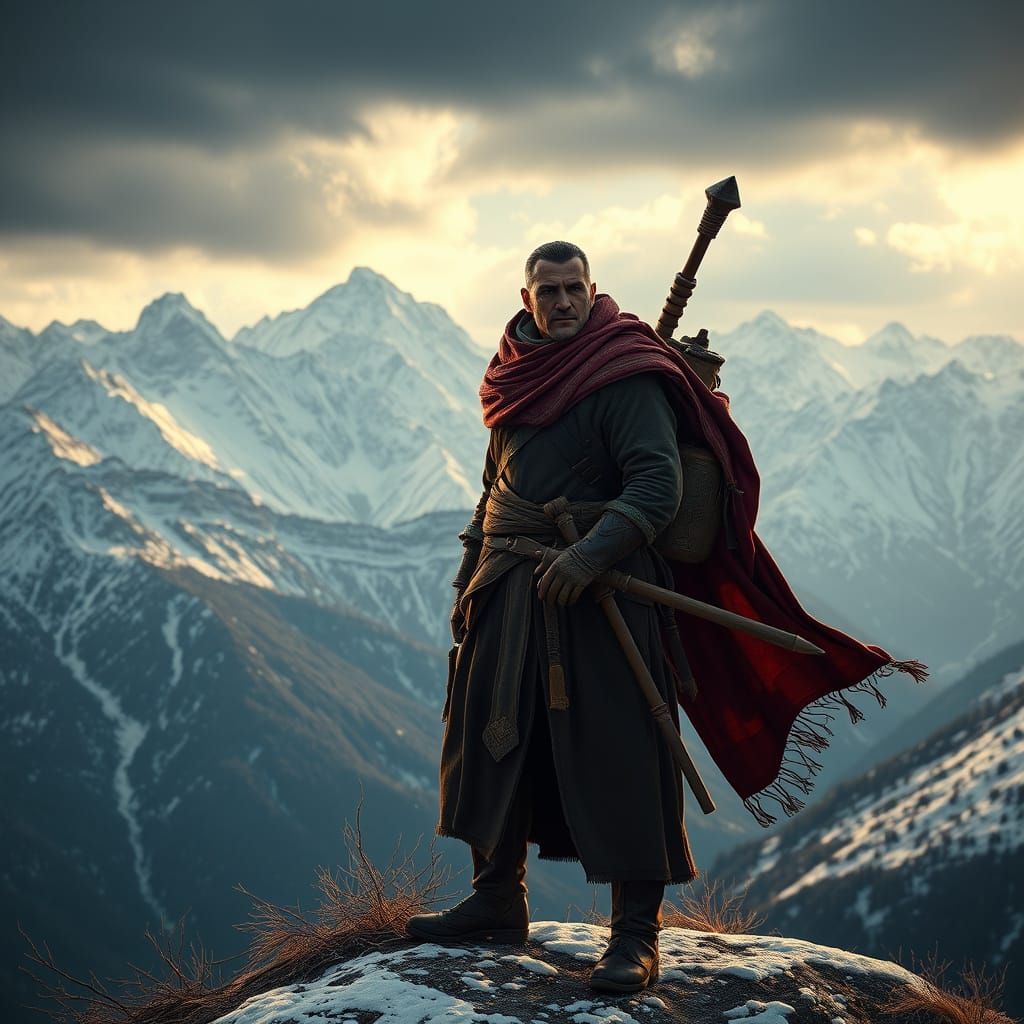 Dramatic Portrait of Turkish Warrior in Cinematic Realism