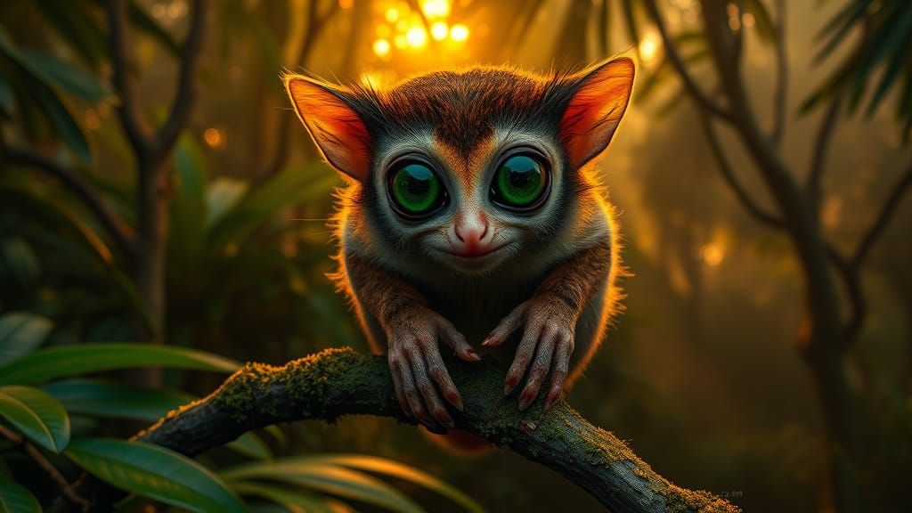 Exotic Jungle Tarsier Captured in Vivid Detail