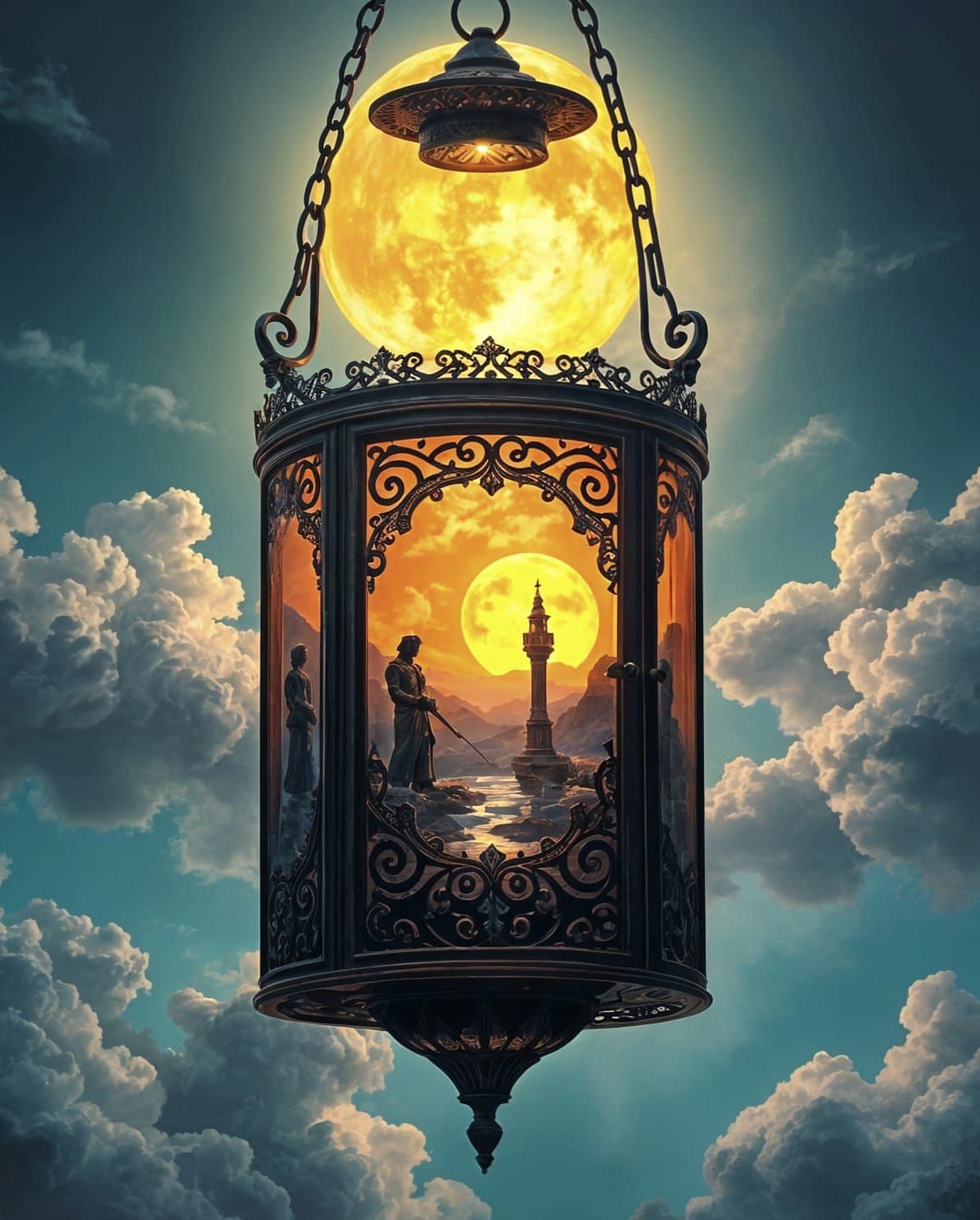 Whimsical Dreamscapes Within Antique Lanterns