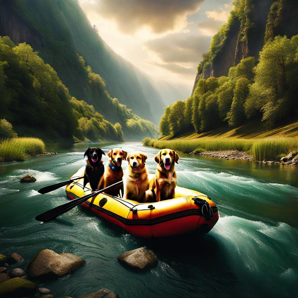 Extreme sport rafting for this team of dogs