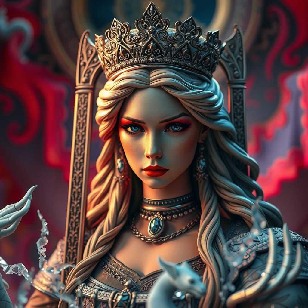 The Empress Tarot Card in Hyperrealistic Style