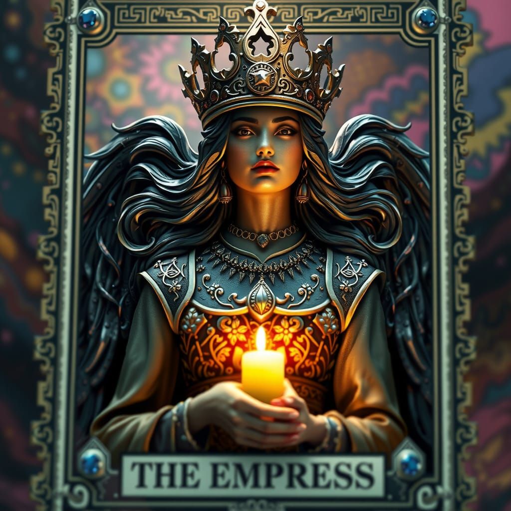 The Empress Tarot Card in 3D Cinematic Style