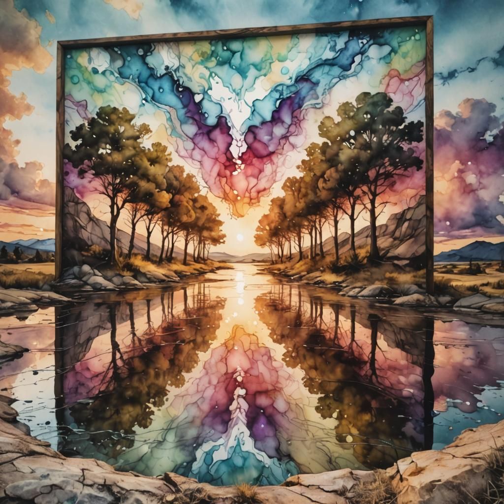 Alcohol Ink Abstract Design in Vivid Colors