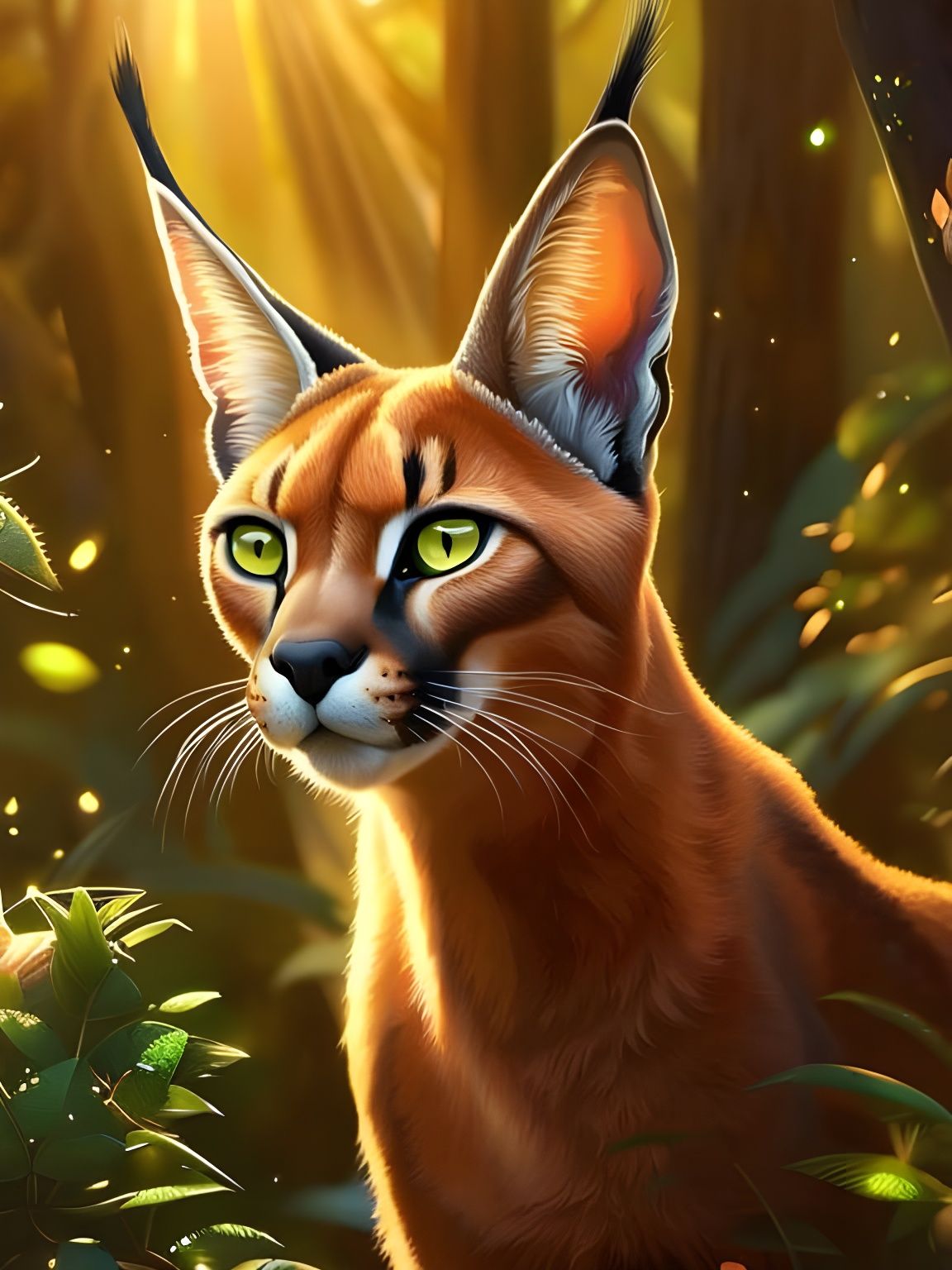 Green Eyes of the Caracal