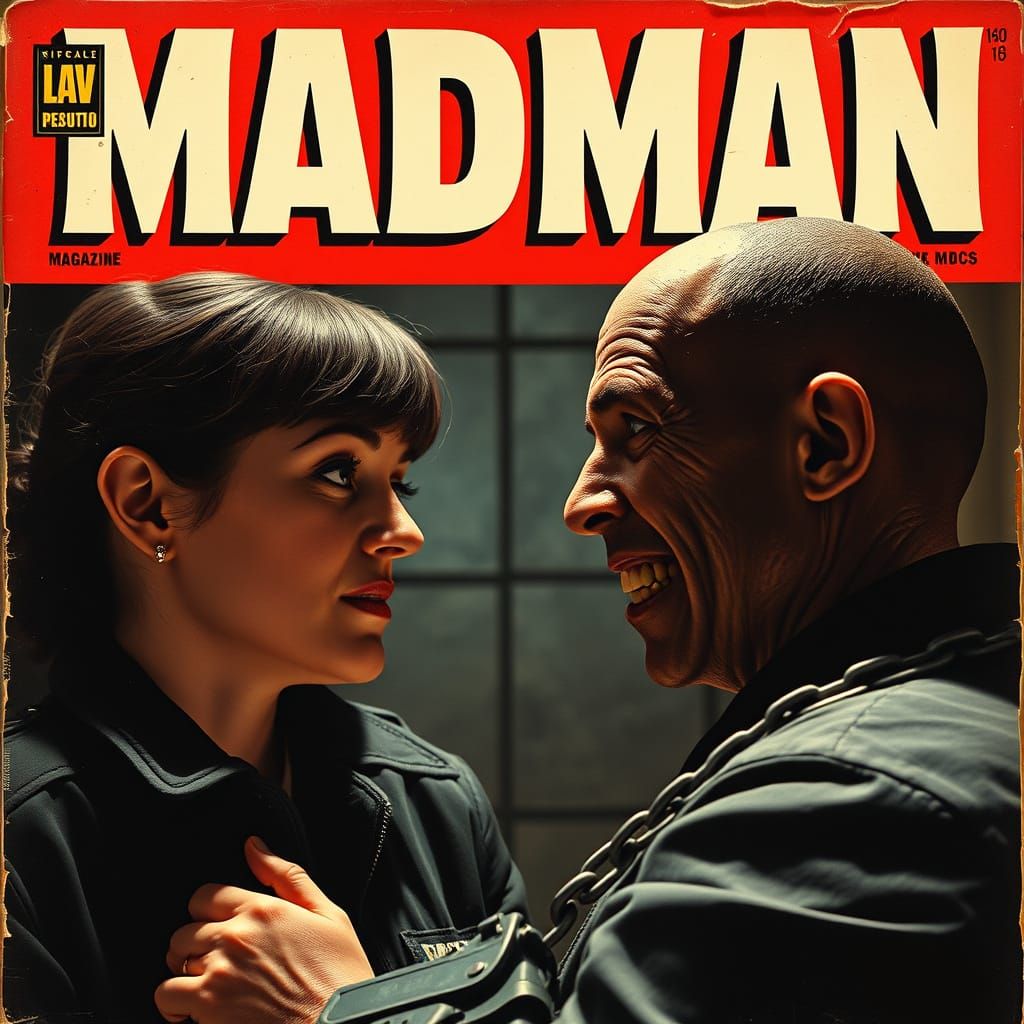 Vintage MAD Magazine Cover: Chained Psycho-Killer