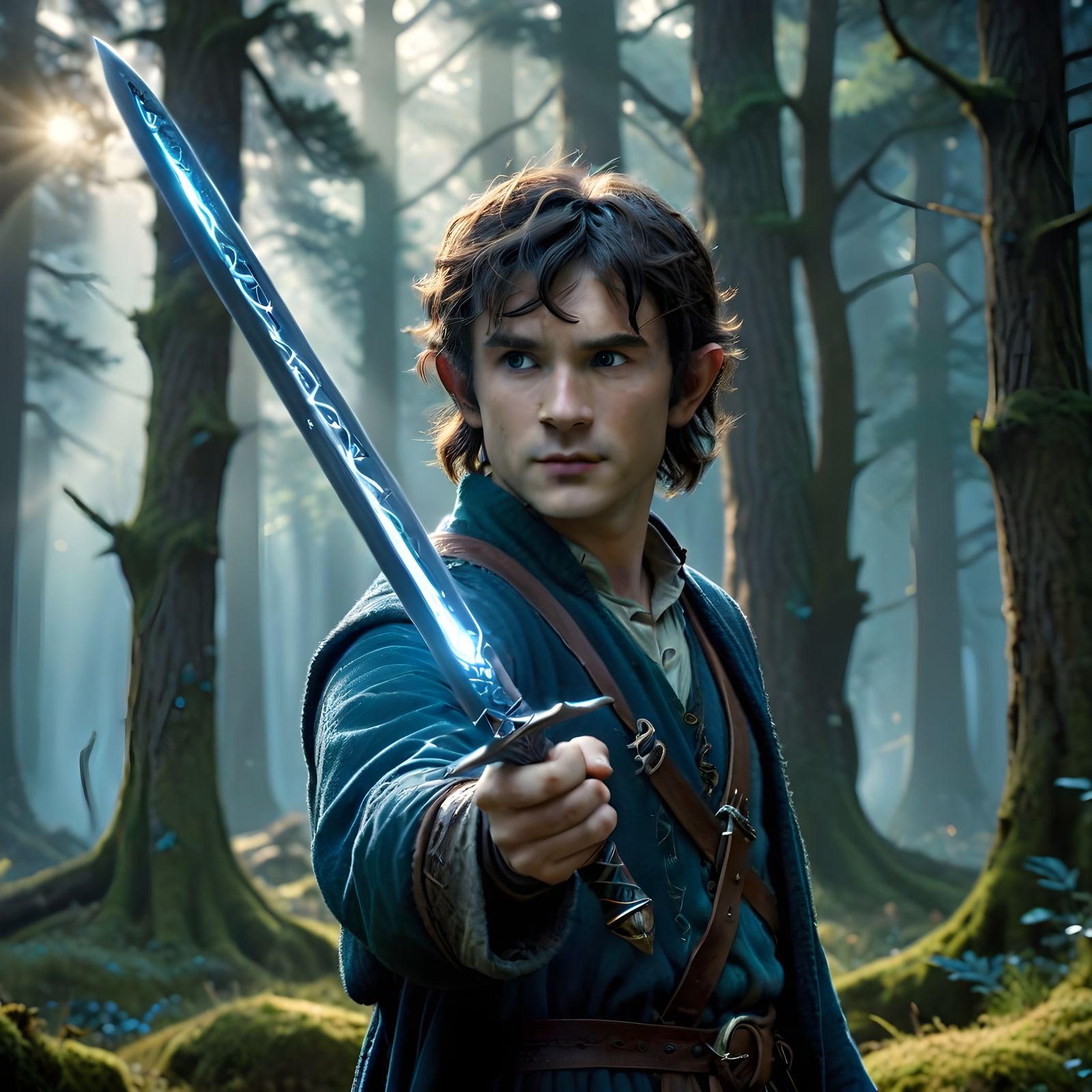 Tolkien's Elvish Sword Glows in the Forest