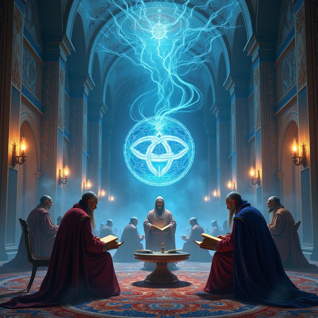 Mystical Strategists Pondering Grand Ideas as Fantasy Art