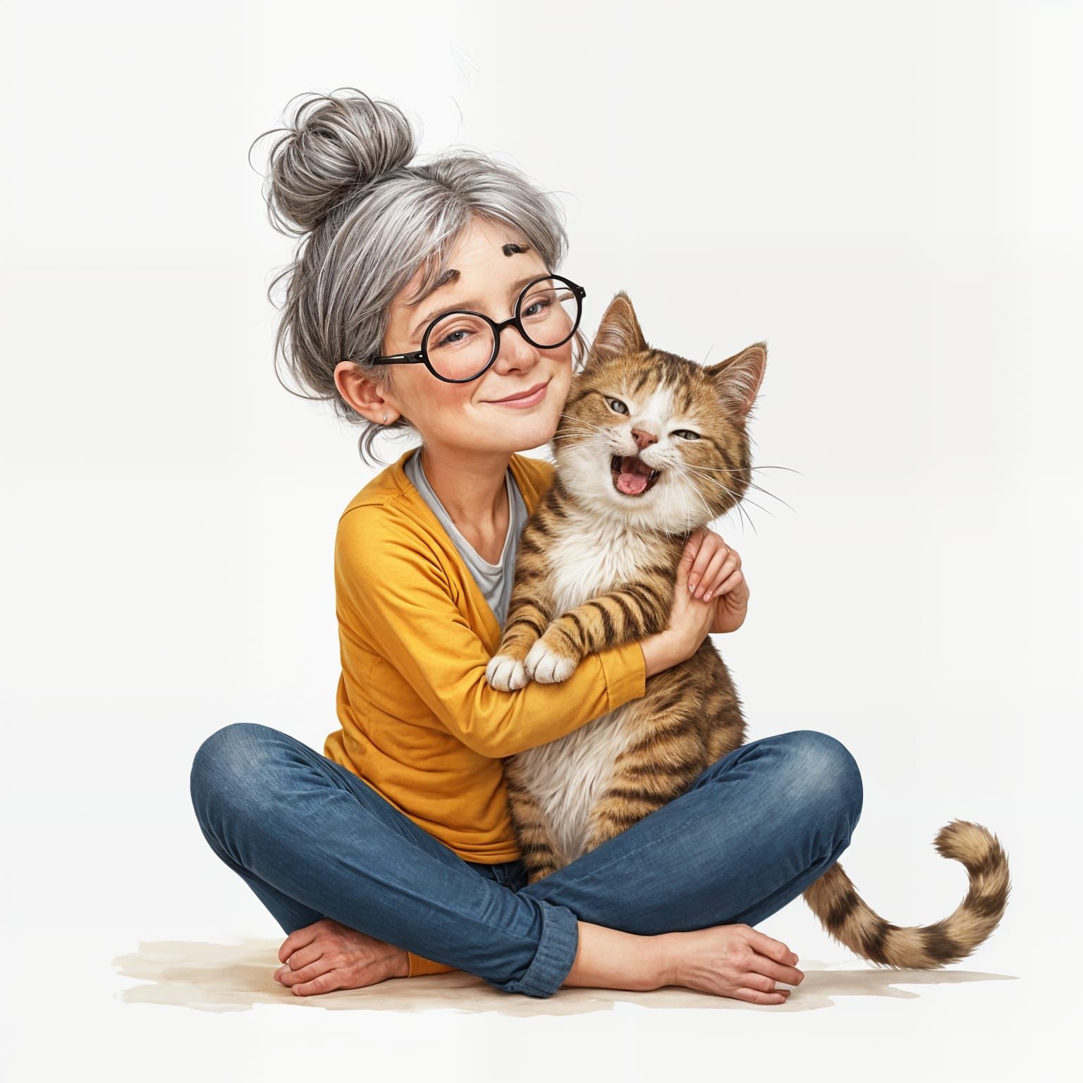 Warm Moment with a Feline Friend