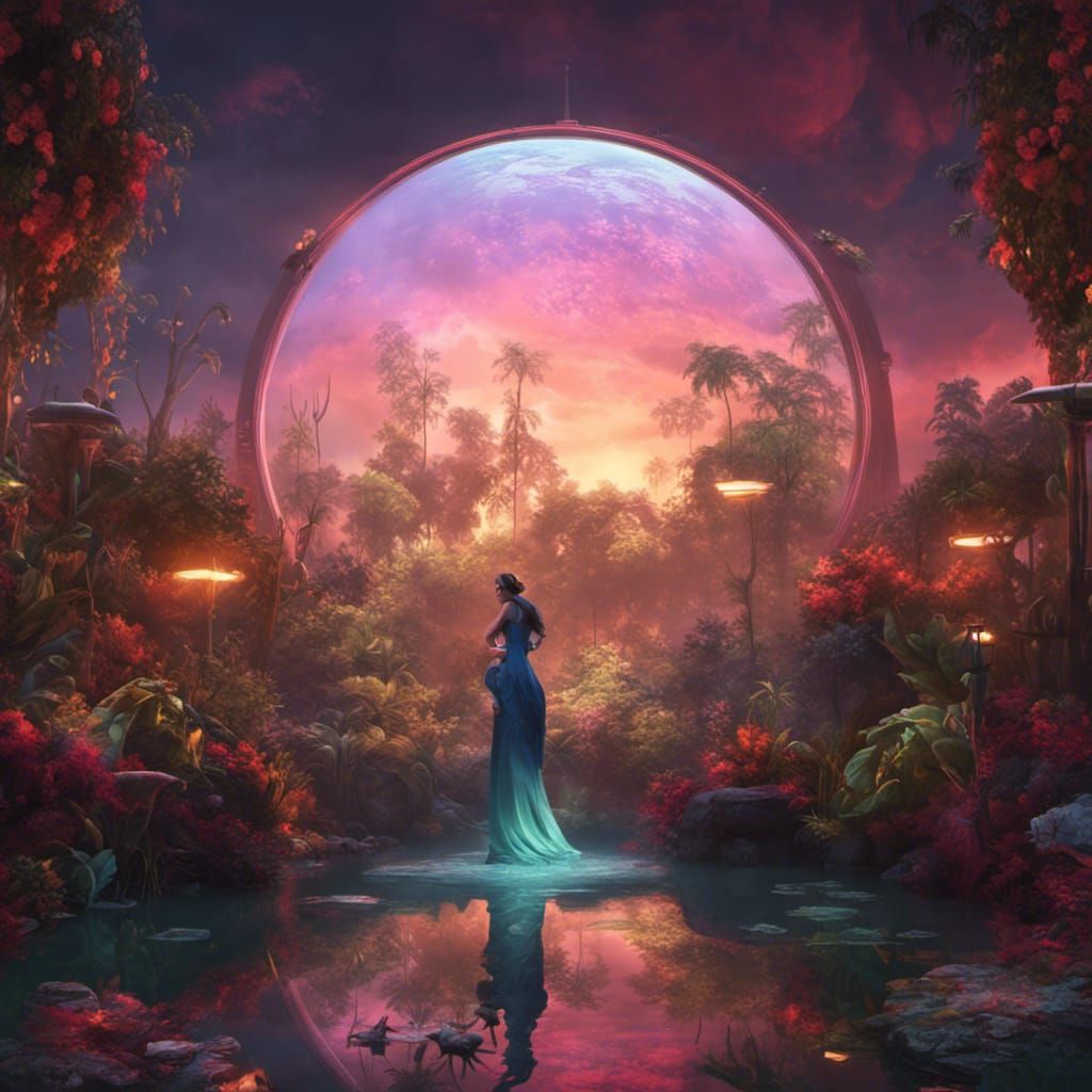 Synthwave Bedroom with Computer in Pixar Style