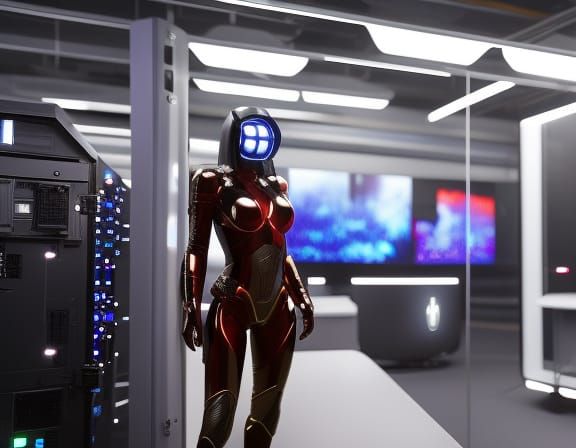 Super-Intelligent Woman in Advanced Computer Lab