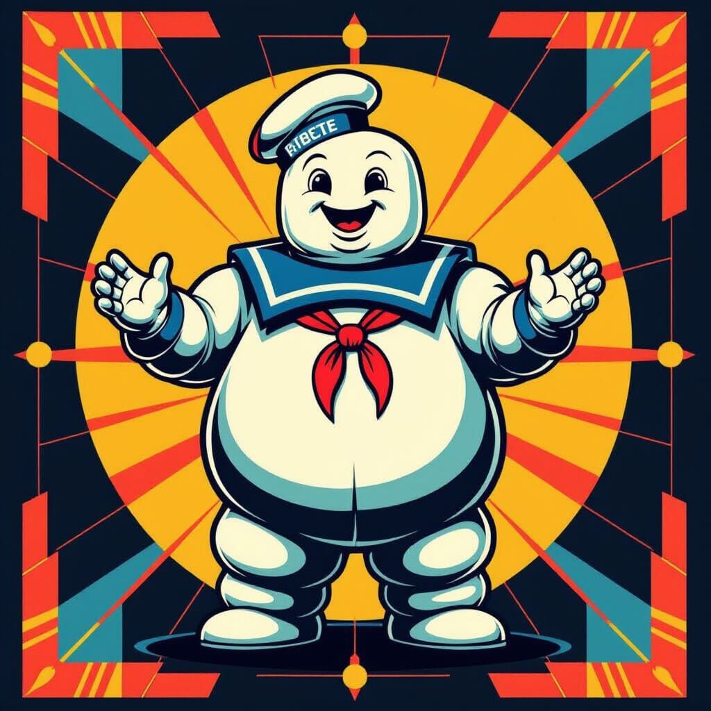Stay Puft Marshmallow Man Screen Print Art
