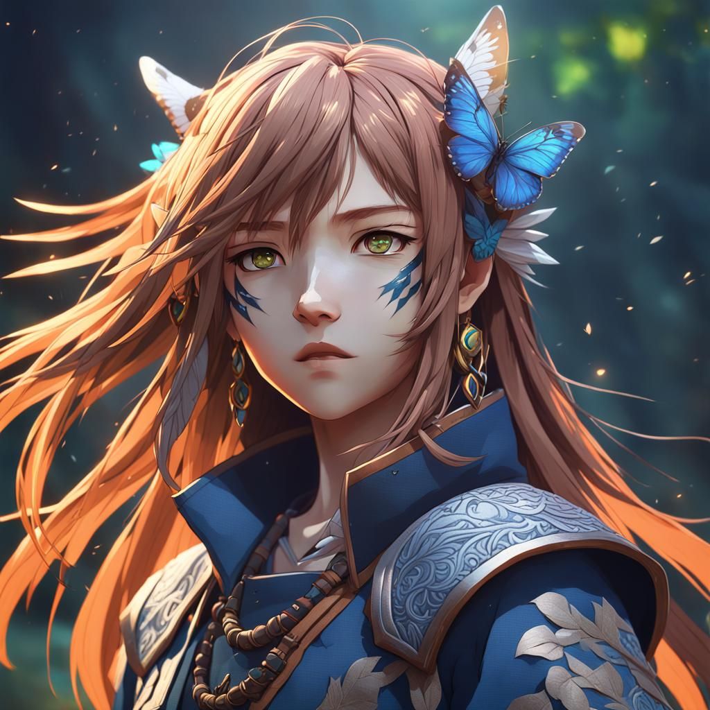 Dynamic Anime Character in 3D Art Style