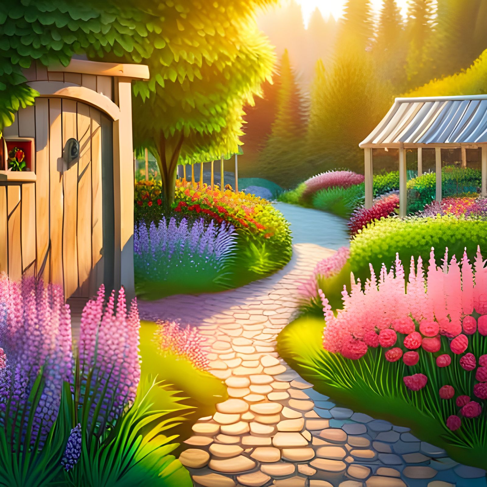 Wooden Sign in Flower Garden Spelling Mormookiee