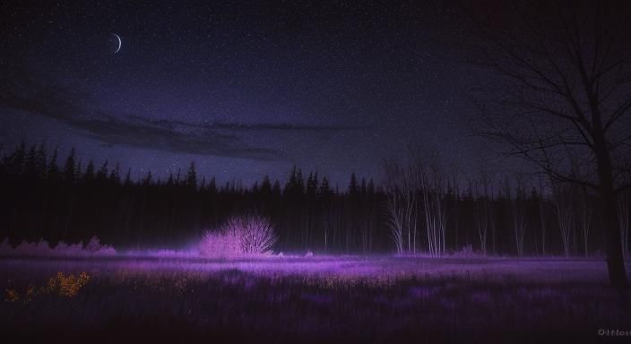 Abandoned Baseball Field at Night with American Flag