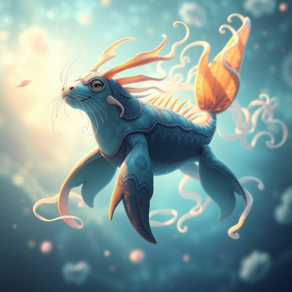 This nimble, clumsy patronus looks like a combination of a lionfish and a seal.