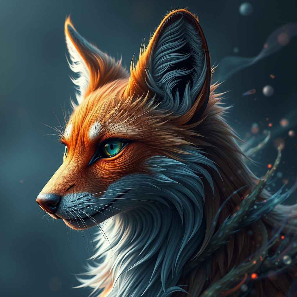 Cat Dog Fox Hybrid in Detailed Matte Painting