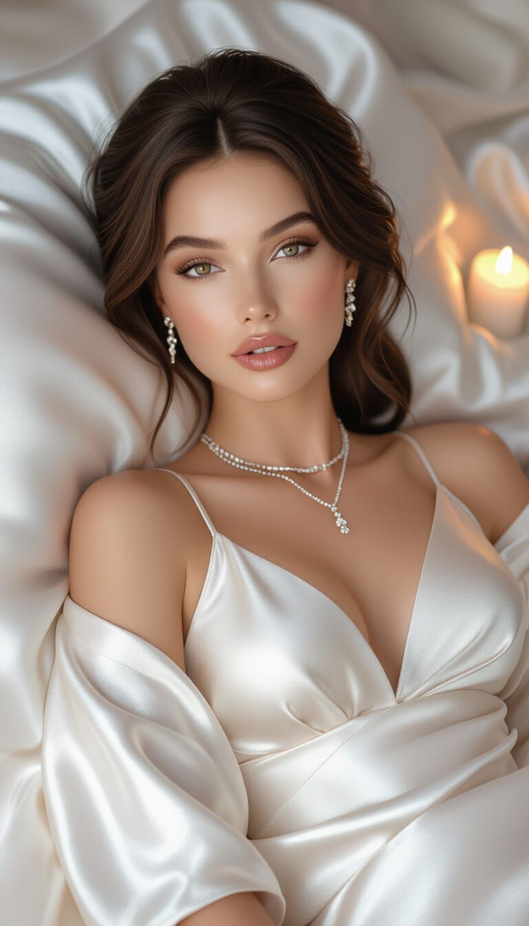 Radiant Woman Reclining: Hyper-Realistic 3D Render