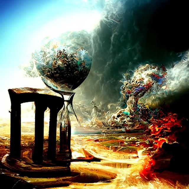 Astral Cosmic Illustration of Time's Destruction