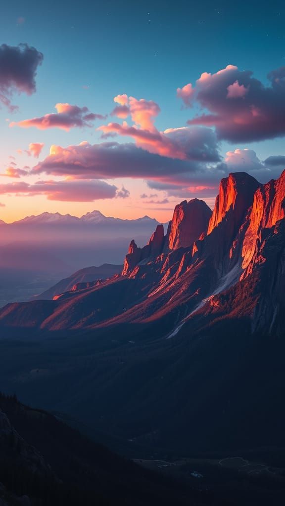 Dreamy Mountainside Landscape in Vibrant Colors