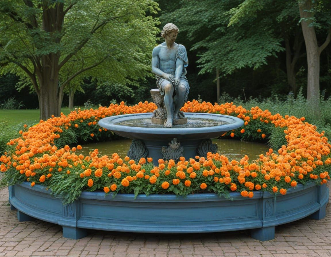 Baroque Garden Paradise in Vibrant Colors