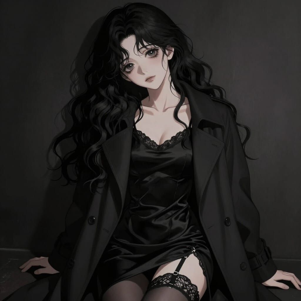 Anime Girl With Melancholic Beauty and Sad Smile