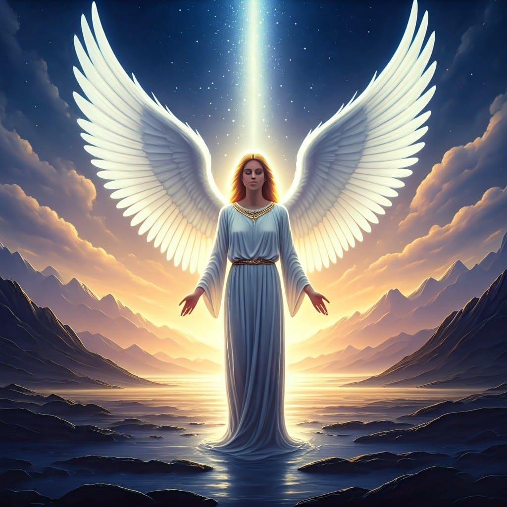 Ethereal Angel at the Threshold of Realms