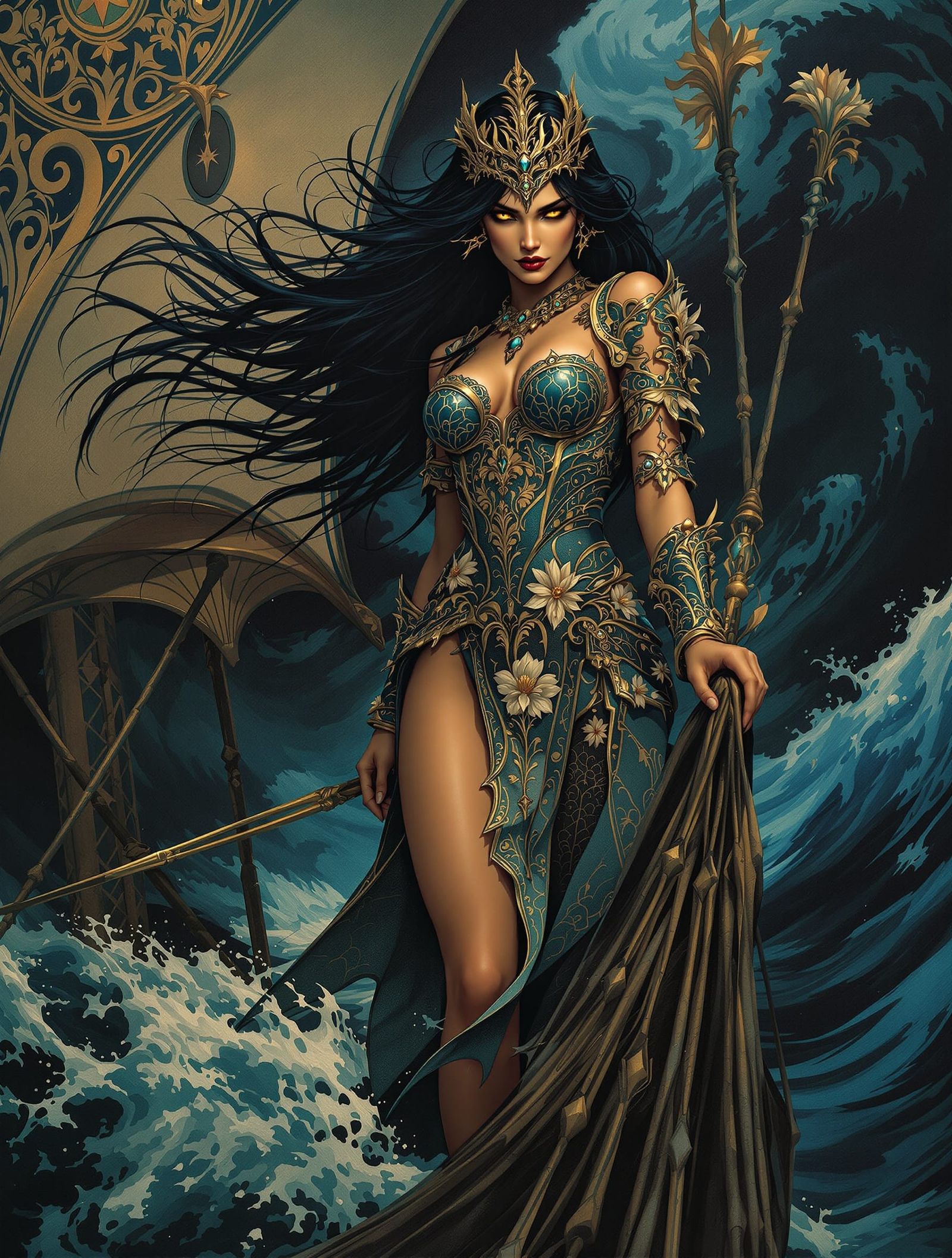 Belit, Queen of the Black Coast, in Art Nouveau Style