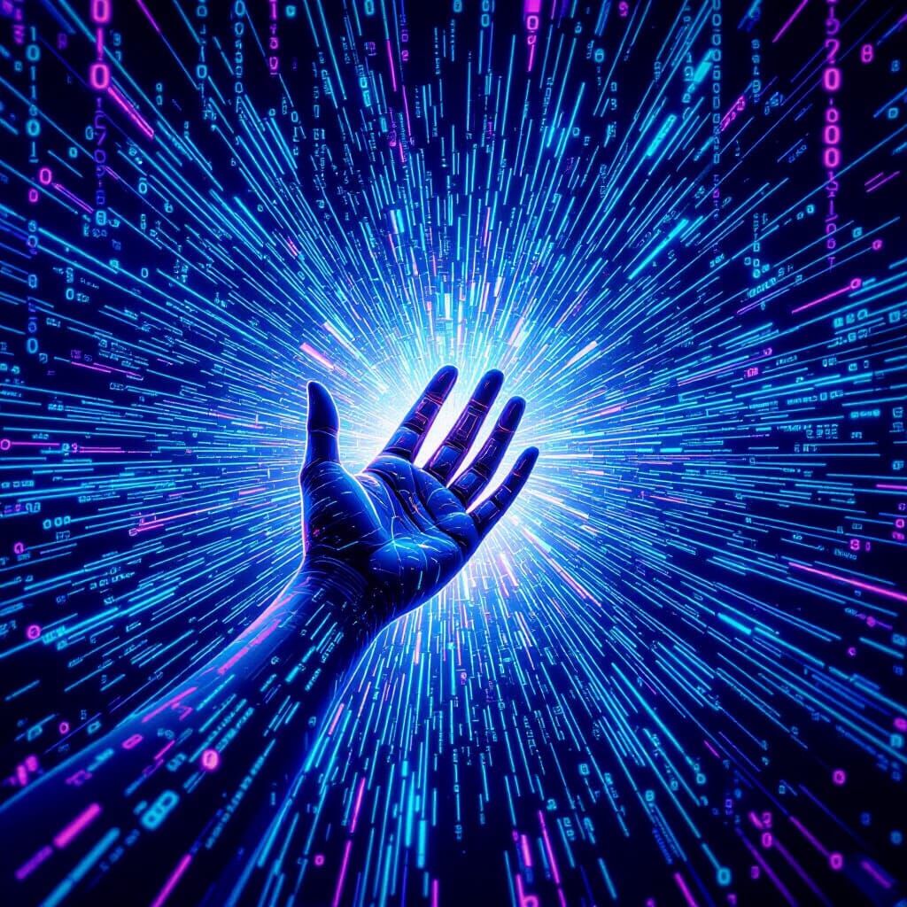 Cosmic Hand Emerges From Data Vortex