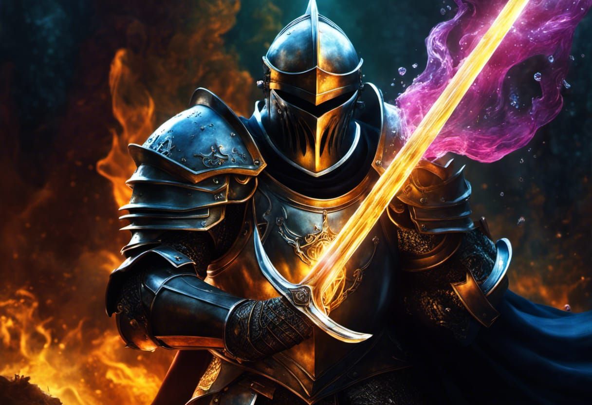 Corrupted Medieval Paladin Knight of Dark Magic