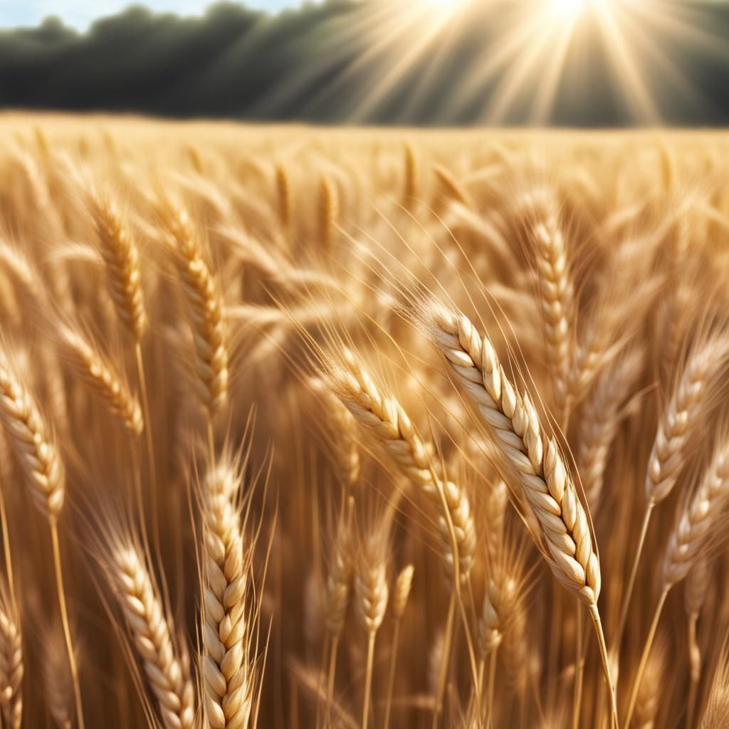 Golden Wheat Field Bathed in Divine Sunlight
