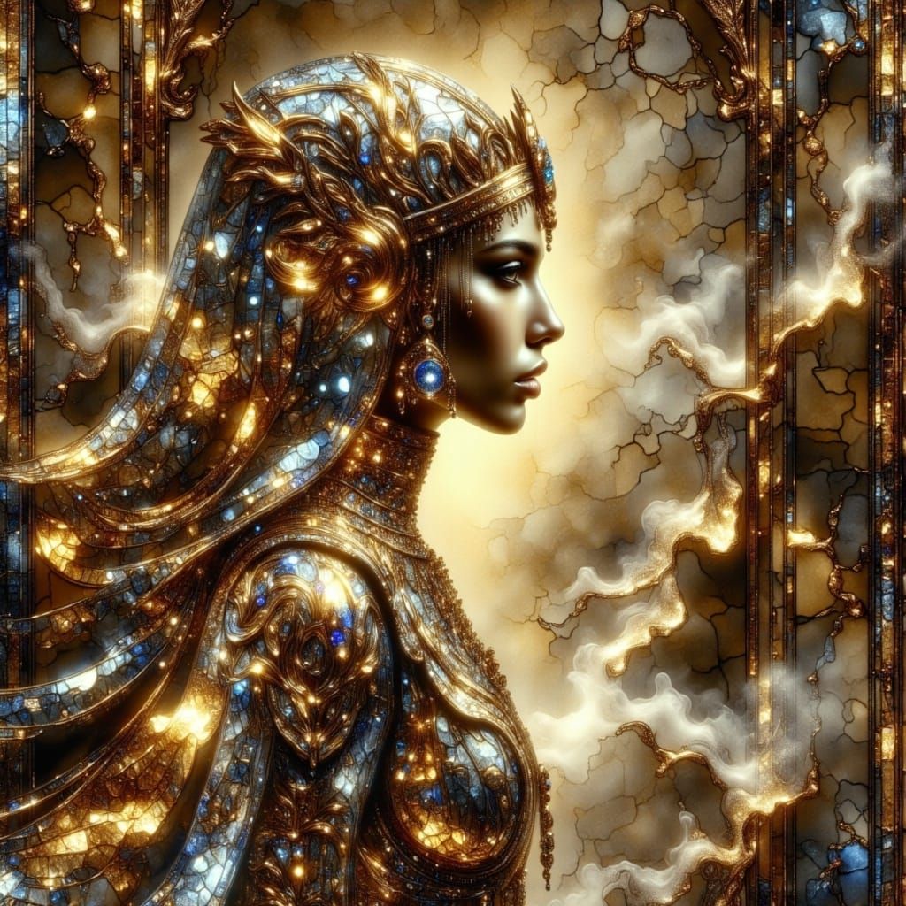 Jewelled Djinn in Ruined City, Psychedelic Surrealism