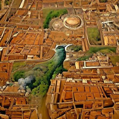 Classical Roman Cityscape Ruins