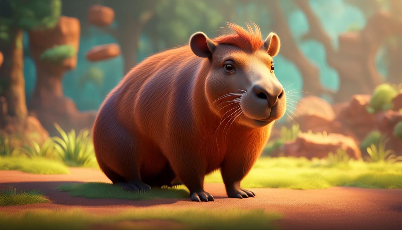 Capybara as 3D Digital Art