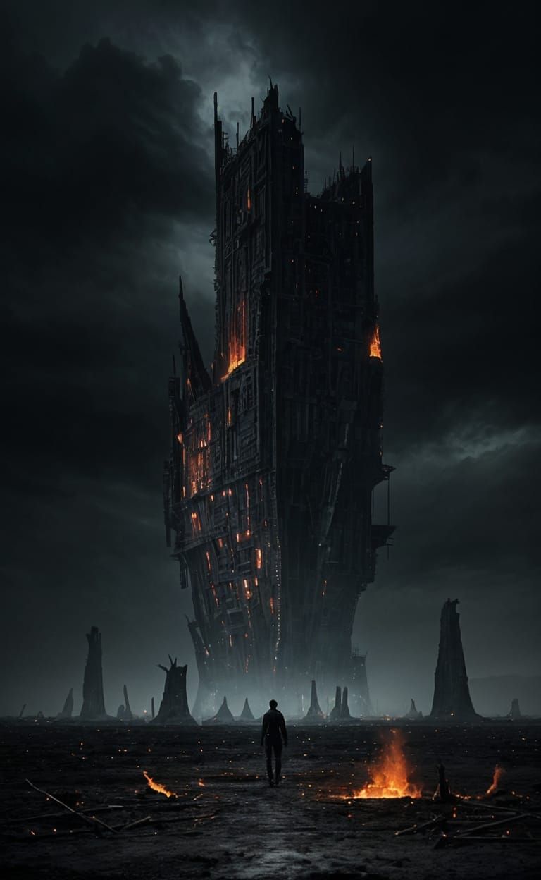 A Desolate Wasteland Under Dark, Stormy Skies