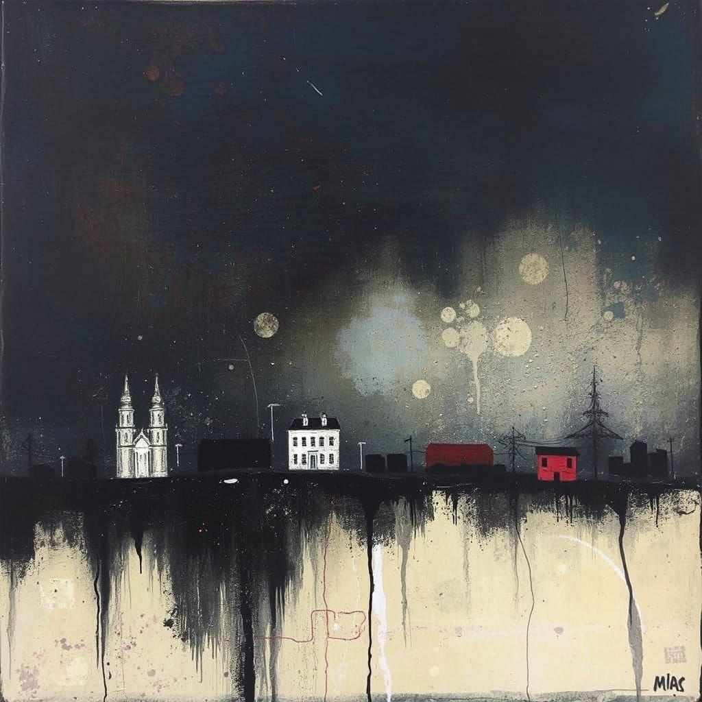 Expressionist Painting of Silences in Impasto Encaustic Styl...