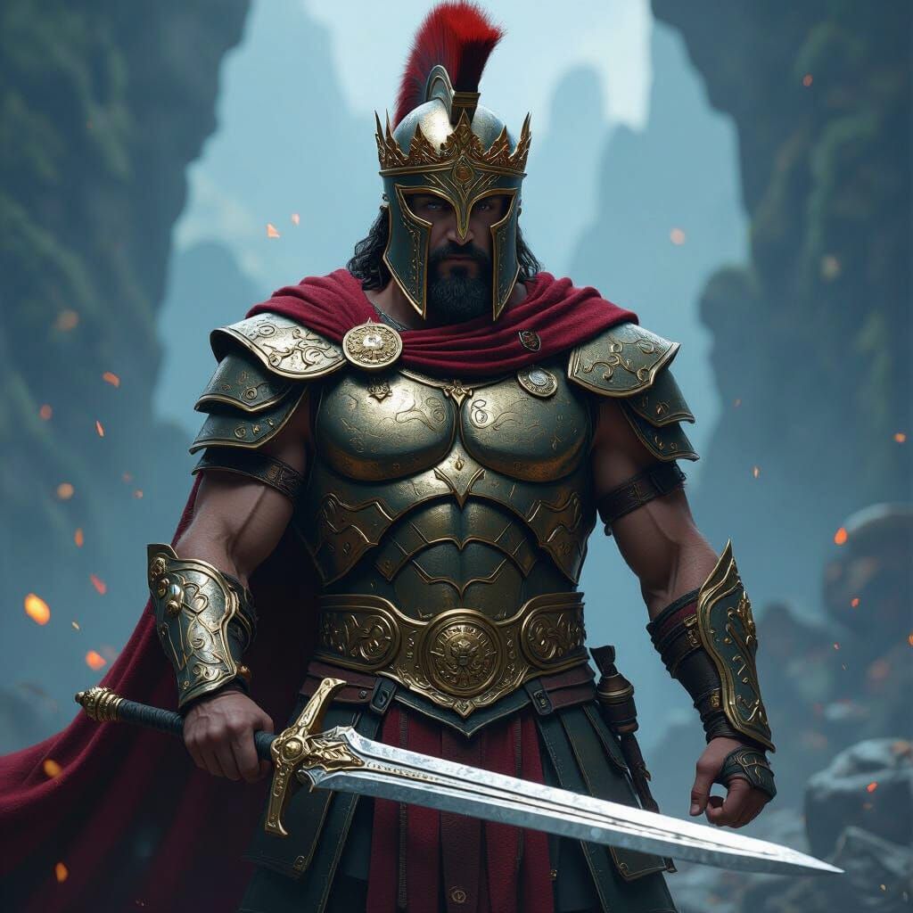 Spartan Warrior King in Fantasy Concept Art