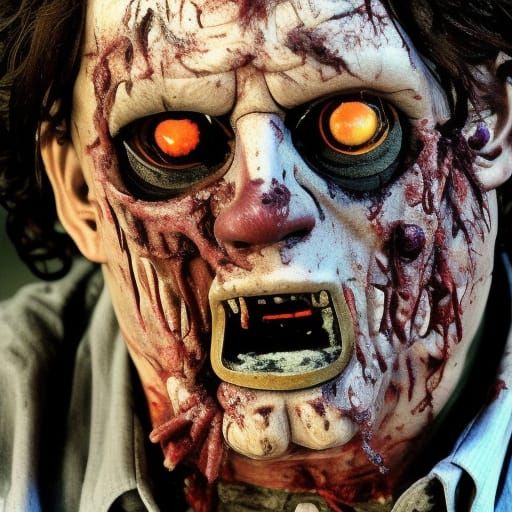 Leatherface Zombie Close-up: Live Action Horror