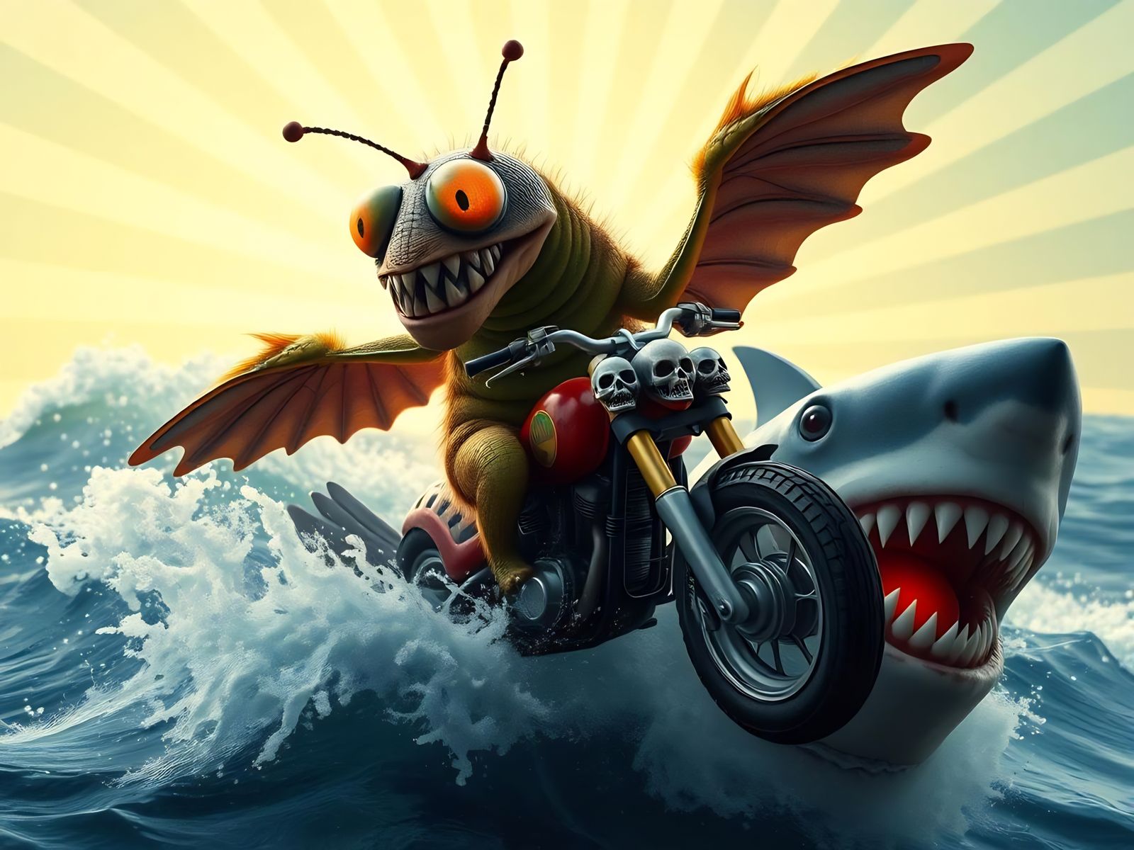 🧧😱The mad one overtakes the shark!