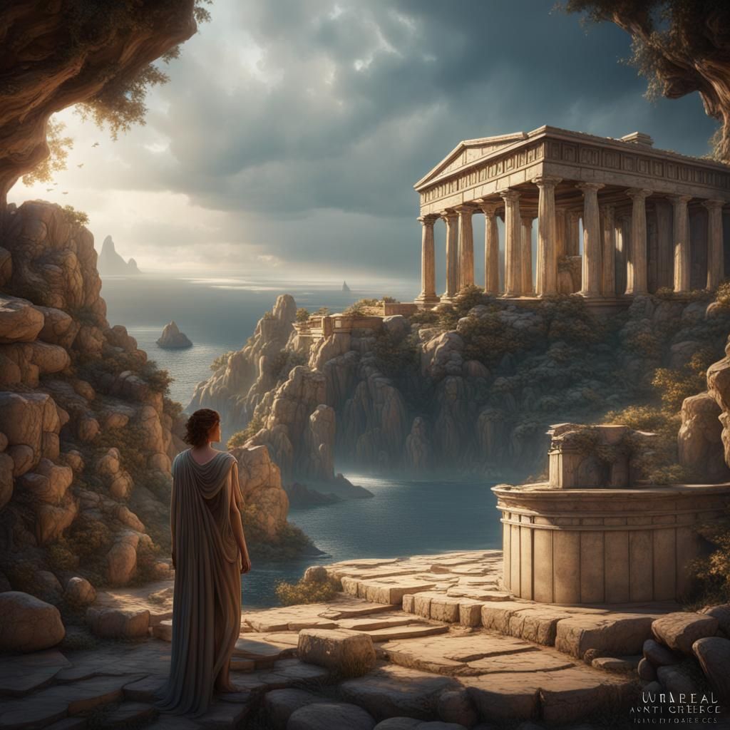 Ancient Greece Landscape in Detailed Digital Painting