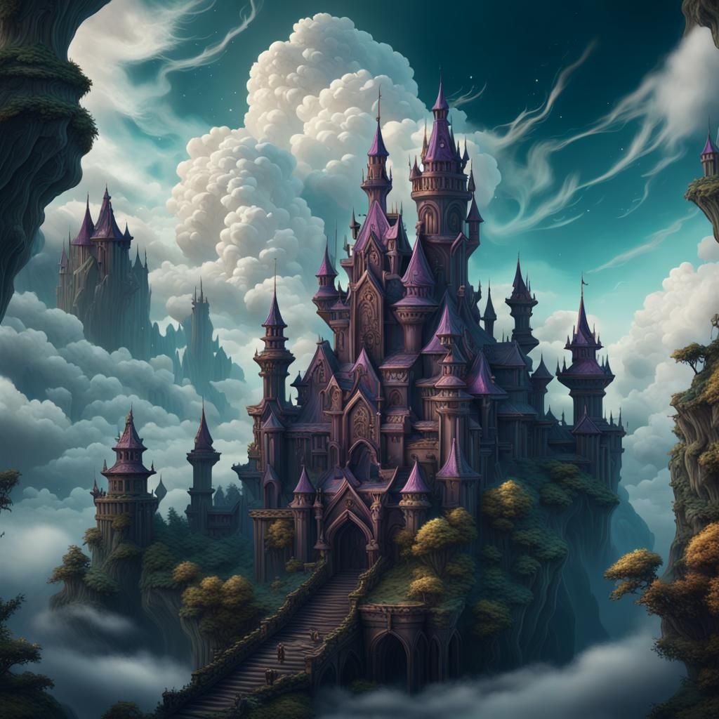 Detailed Matte Painting of a Cloudy Queen
