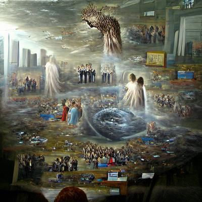 Detailed Painting of the Biblical Rapture