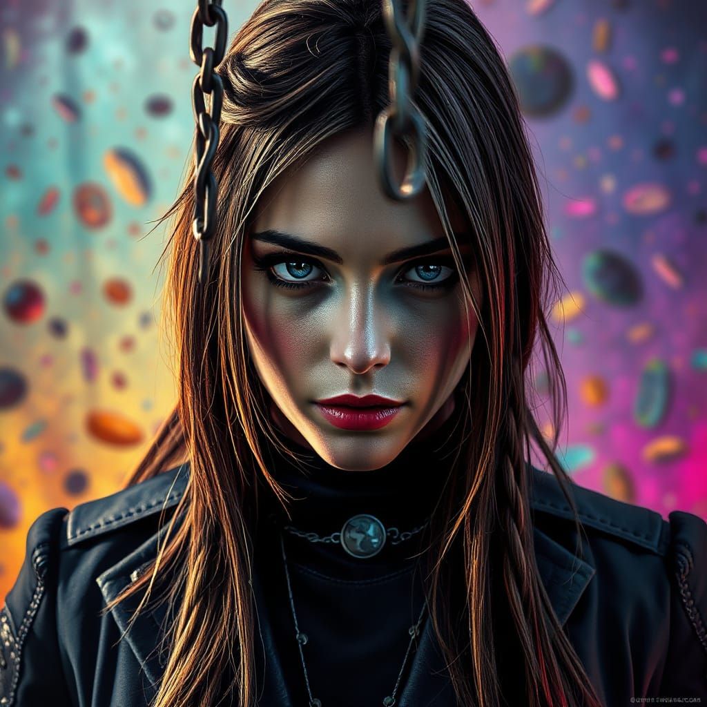 Sophia Falcone in Hyperrealistic Graphic Novel Art