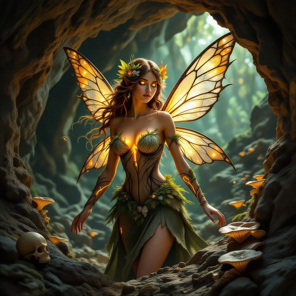 Fossil Fairy Emerging from Ancient Stone